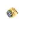 Anello Rivalta oro 18 K smalto e diamanti