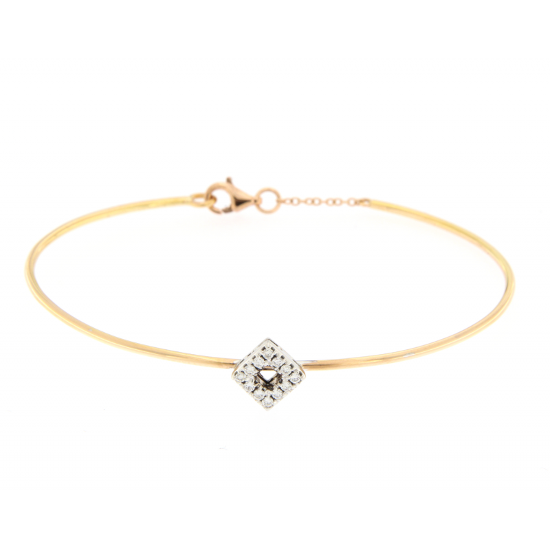 Bracciale in oro 18 K rosa e Diamanti a rombo