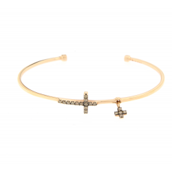 Bracciale oro rosa diamanti brown