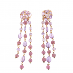 Orecchini in Argento 925 rosa  Agate e Ametiste Crisor