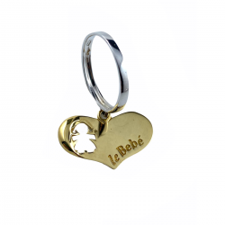 Anello in oro giallo con cuore pendente leBebé