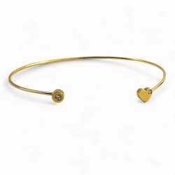 Bracciale in Oro giallo 18 K  in diamanti e cuore