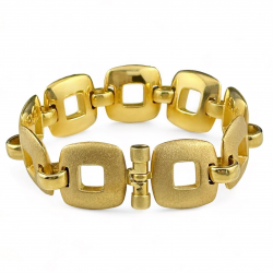 Bracciale in oro giallo satinato con maglia carrè