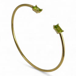 Bangle in argento rosa con peridoti