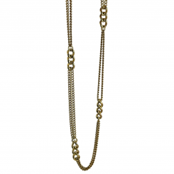 Lunga collana chain in argento dorato