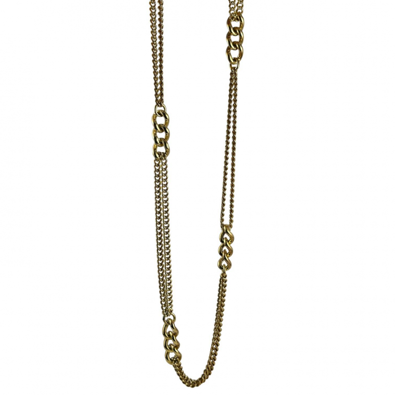 Lunga collana chain in argento dorato