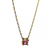 Ishwara girocollo chain in argento rosa con tormalina rosa