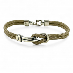 Bracciale Roreef in corda nautica con nodo in argento