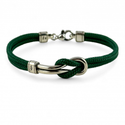 Bracciale Roreef in corda nautica con nodo in argento