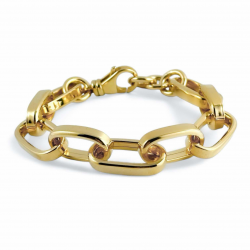 Bracciale a maglie ovali in argento dorato