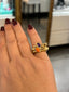 Anello in Argento Dorato Martellato con Opale di Fuoco – Herzel Fashion