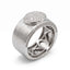 Anello Fascia in Argento Satinato con Zirconi Bianchi - Herzel Fashion