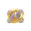 Anello Intrecciato in Argento Dorato Satinato con Pavé di Zirconi – Herzel Fashion