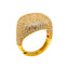 Anello Ovale in Argento Dorato con Zirconi Bianchi – Herzel Fashion