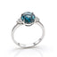 Anello Solitario in Oro Bianco 9 Carati con Topazio Blue London 2,70 ct e Diamanti – Herzel Gioielli