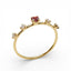 Anello Veretta in Oro Giallo con Zaffiro Rosa e Diamanti – Herzel Gioielli