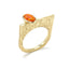 Anello in Argento Dorato Martellato con Opale di Fuoco – Herzel Fashion