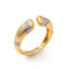 Anello in Argento Dorato con Zirconi Bianchi – Herzel Fashion