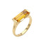 Anello in Oro Giallo 9 Carati con Quarzo Citrino Taglio Baguette - Herzel Gioielli