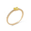 Anello in oro rosa 18 kt con zaffiro giallo taglio carré e diamanti - Herzel Gioielli