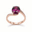 Anello in oro rosa 9 carati con rodolite naturale e diamanti – Herzel Gioielli