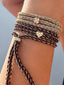 Bracciale Collana in Seta verde acqua Intrecciata e Argento dorato con Zirconi - Patrizia Farinola 