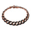 Bracciale Maglia Groumette in Argento Rosa con Zirconi Neri - Herzel Fashion