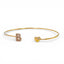 Bracciale contrarié in oro rosa con iniziale e cuore in diamanti - Herzel Gioielli