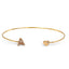 Bracciale contrarié in oro rosa con iniziale e cuore in diamanti - Herzel Gioielli