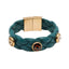 Bracciale in Pelle Verde Petrolio con Quarzi Idrotermali – Herzel Fashion