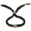 Bracciale in seta nera e argento rosato intrecciati - Patrizia Farinola