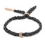 Bracciale in seta nera e argento rosato intrecciati - Patrizia Farinola
