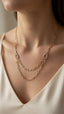 Collana Doppio Giro in Argento Rosa con Zirconi Bianchi – Herzel Fashion