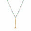 Collana Lunga con Pietre Multicolor e Grande Pesce Ago in Ottone Dorato – Herzel Fashion 