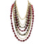 Collana Multifilo in Argento Dorato, Corniola e Agata Muschiata – Herzel Fashion