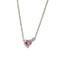 Collana in Oro Bianco 18 Carati con Cuore di Zaffiro Rosa e Diamante – Herzel Gioielli