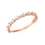 Ring with alternating pink brilliant-cut diamonds - Herzel jewelry