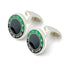 Gemelli Uomo in Argento con Ghiera in smalto Verde e Nero – Herzel Fashion