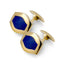 Gemelli Uomo in Oro Rosa con Lapis Blu - Herzel Gioielli