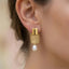 Orecchini Pendenti Carrè in Argento Dorato con Perle Barocche - Herzel Fashion