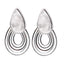 Orecchini Pendenti in Argento con Goccia Satinata e Cerchi Concentrici – Herzel Fashion