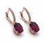 Orecchini pendenti in oro rosa 9 carati con rodolite e diamanti – Herzel Gioielli