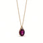 Pendente in Oro Rosa 9 Carati con Rodolite Ovale e Diamanti – Herzel Gioielli 